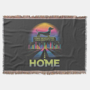 Dachshund Long Silhouettes, Longer Shadows Of Love Throw Blanket
