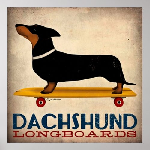Dachshund Longboards Poster