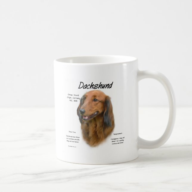 Dachshund (longhair) History Design Coffee Mug (Right)