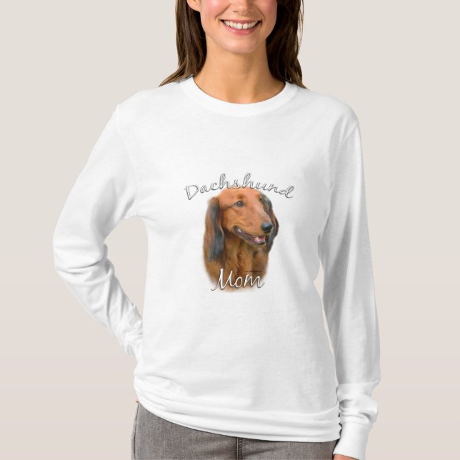 Dachshund (longhaired) Mom 2 T-Shirt (Front)