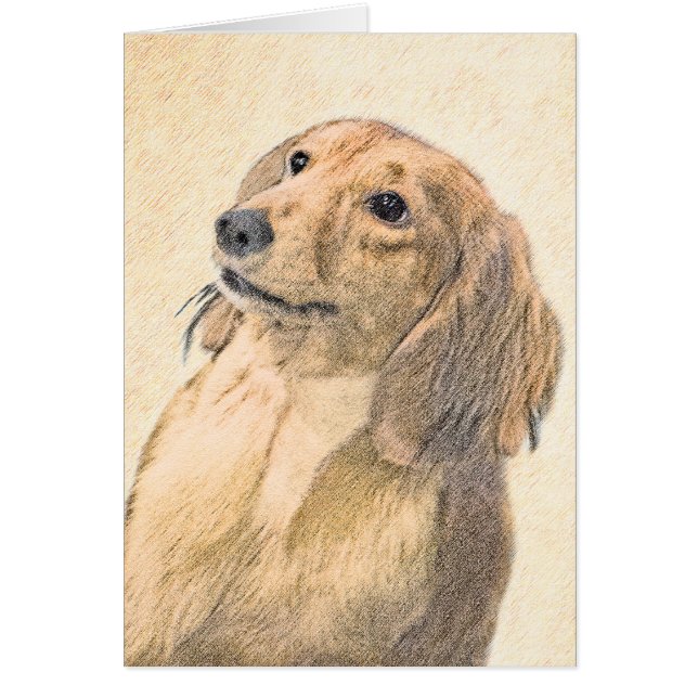 Dachshund (Longhaired) Painting - Original Dog Art (Front)