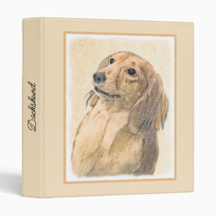 Dachshund (Longhaired) Painting - Original Dog Art 3 Ring Binder