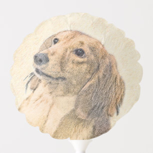 Dachshund (Longhaired) Painting - Original Dog Art Balloon