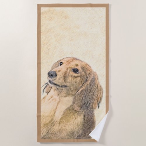 Dachshund Longhaired Painting _ Original Dog Art Beach Towel