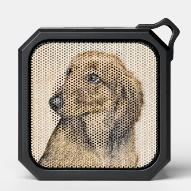 Dachshund (Longhaired) Painting Original Dog Art Bluetooth Speaker (Front)