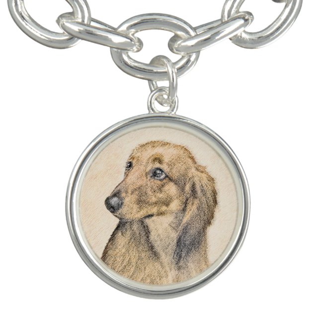 Dachshund (Longhaired) Painting - Original Dog Art Bracelet (Design)