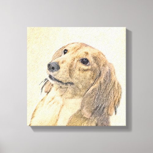 Dachshund Longhaired Painting _ Original Dog Art Canvas Print