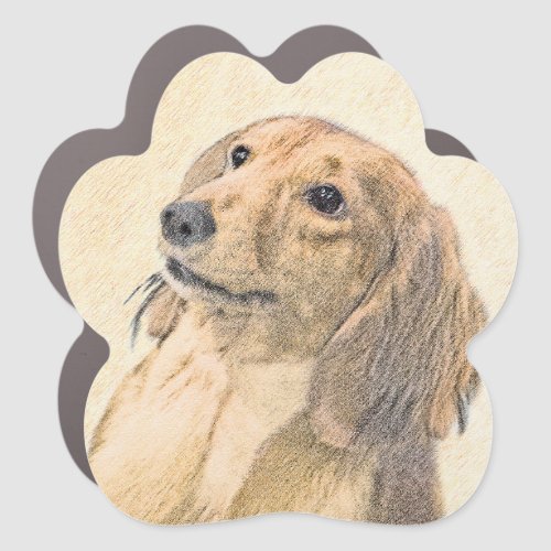 Dachshund Longhaired Painting _ Original Dog Art Car Magnet