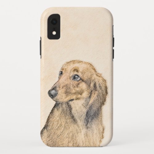 Dachshund Longhaired Painting _ Original Dog Art iPhone XR Case