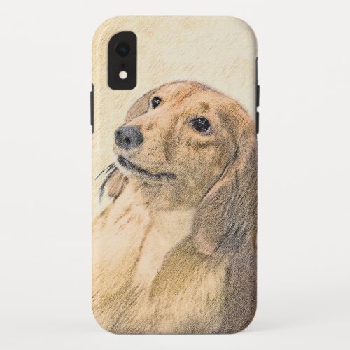 Dachshund Longhaired Painting _ Original Dog Art iPhone XR Case