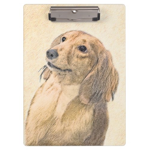 Dachshund Longhaired Painting _ Original Dog Art Clipboard