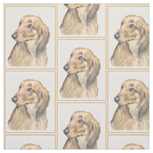 Dachshund Longhaired Painting _ Original Dog Art Fabric