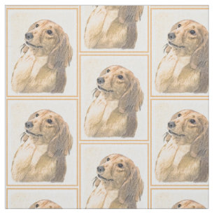 Dachshund (Longhaired) Painting - Original Dog Art Fabric