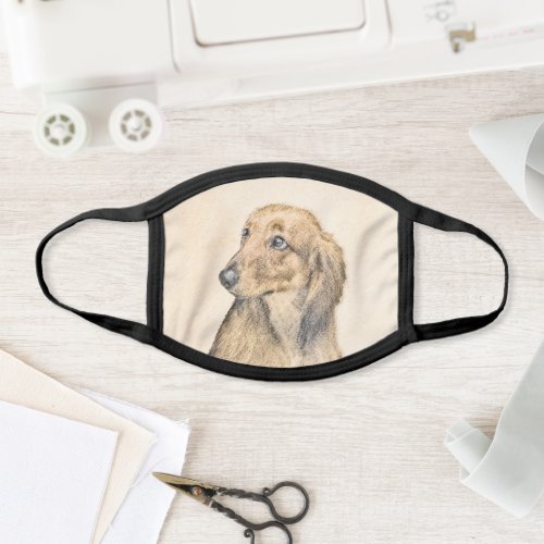 Dachshund Longhaired Painting _ Original Dog Art Face Mask