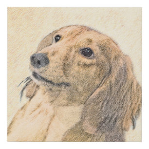 Dachshund (Longhaired) Painting - Original Dog Art Faux Canvas Print