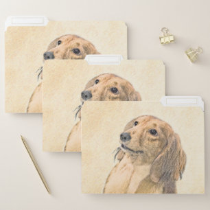 Dachshund (Longhaired) Painting - Original Dog Art File Folder
