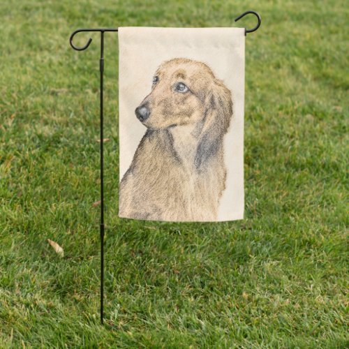 Dachshund Longhaired Painting Original Dog Art Garden Flag