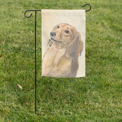 Dachshund Longhaired Painting _ Original Dog Art Garden Flag