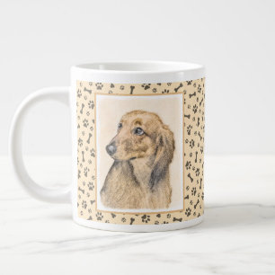 Dachshund (Longhaired) Painting - Original Dog Art Giant Coffee Mug