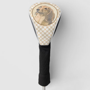 Dachshund (Longhaired) Painting - Original Dog Art Golf Head Cover