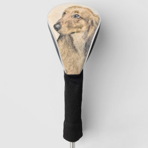 Dachshund (Longhaired) Painting - Original Dog Art Golf Head Cover