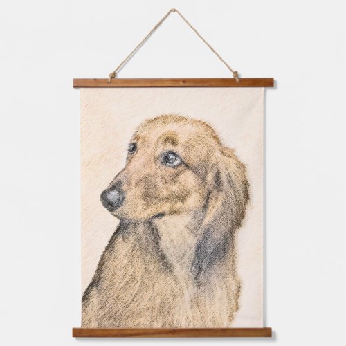 Dachshund Longhaired Painting Original Dog Art Hanging Tapestry