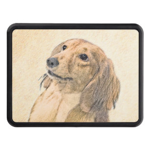 Dachshund (Longhaired) Painting - Original Dog Art Hitch Cover