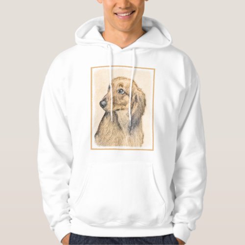 Dachshund Longhaired Painting _ Original Dog Art Hoodie