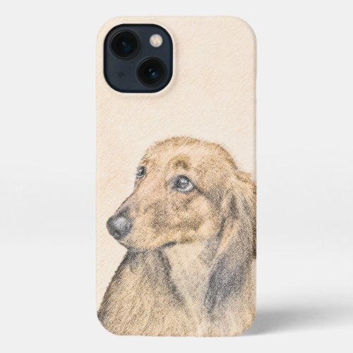 Dachshund Longhaired Painting _ Original Dog Art iPhone 13 Case