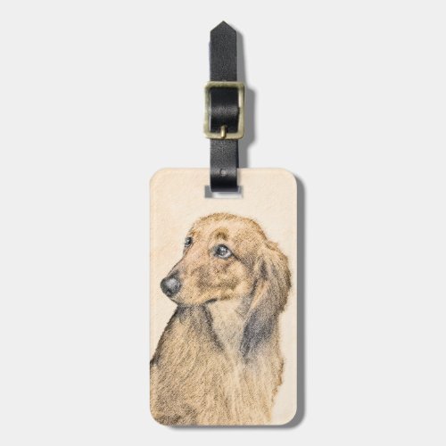 Dachshund Longhaired Painting _ Original Dog Art Luggage Tag