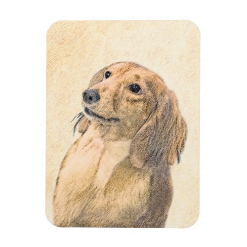 Dachshund Longhaired Painting _ Original Dog Art Magnet