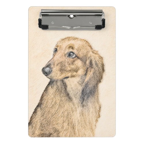 Dachshund Longhaired Painting _ Original Dog Art Mini Clipboard