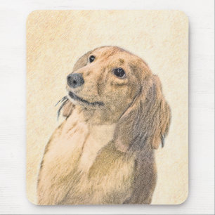 Dachshund (Longhaired) Painting - Original Dog Art Mouse Pad