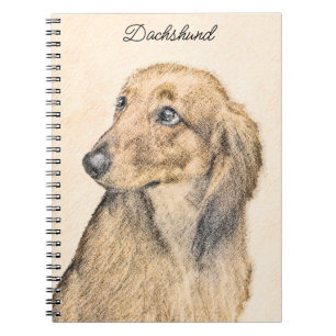 Dachshund (Longhaired) Painting - Original Dog Art Notebook