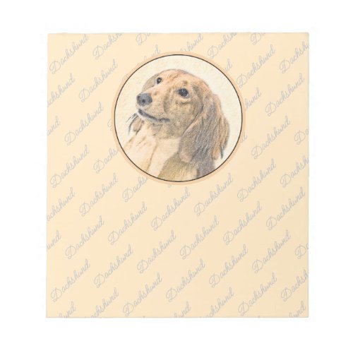 Dachshund Longhaired Painting _ Original Dog Art Notepad