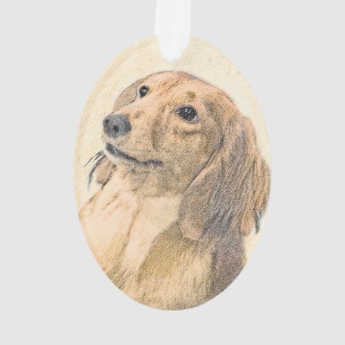 Dachshund Longhaired Painting _ Original Dog Art Ornament