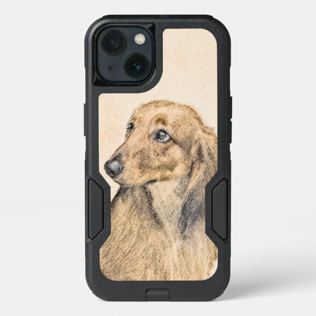 Dachshund (Longhaired) Painting - Original Dog Art Otterbox iPhone Case (Back)