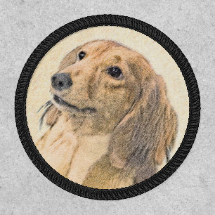 Dachshund (Longhaired) Painting - Original Dog Art Patch