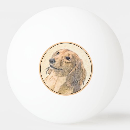 Dachshund Longhaired Painting _ Original Dog Art Ping Pong Ball