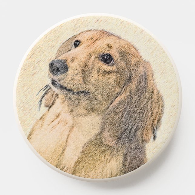 Dachshund (Longhaired) Painting - Original Dog Art PopSocket (Popsocket)