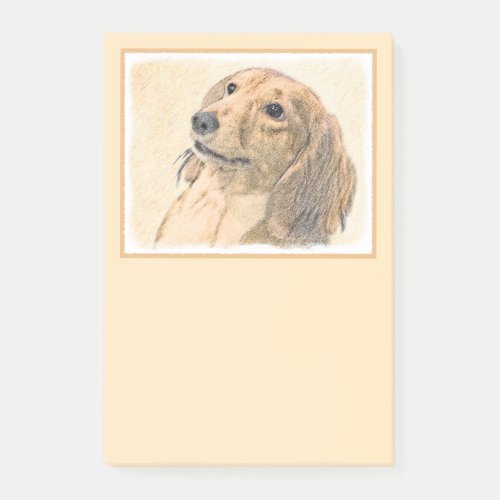 Dachshund Longhaired Painting _ Original Dog Art Post_it Notes