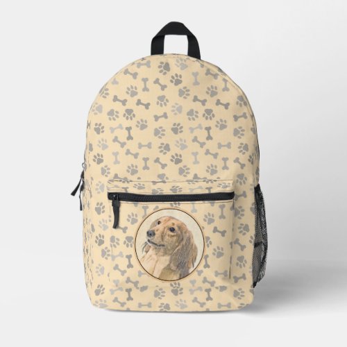 Dachshund Longhaired Painting _ Original Dog Art Printed Backpack