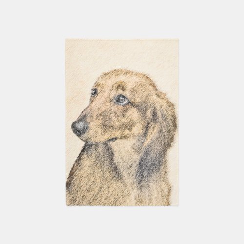 Dachshund Longhaired Painting Original Dog Art Rug