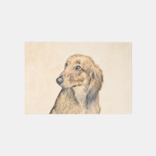 Dachshund (Longhaired) Painting Original Dog Art Rug