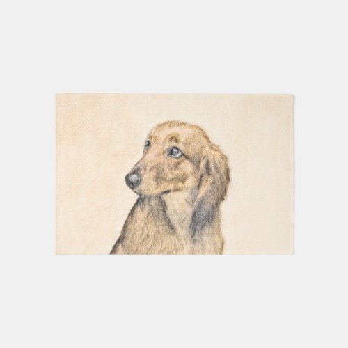 Dachshund Longhaired Painting Original Dog Art Rug