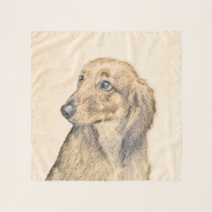 Dachshund (Longhaired) Painting - Original Dog Art Scarf
