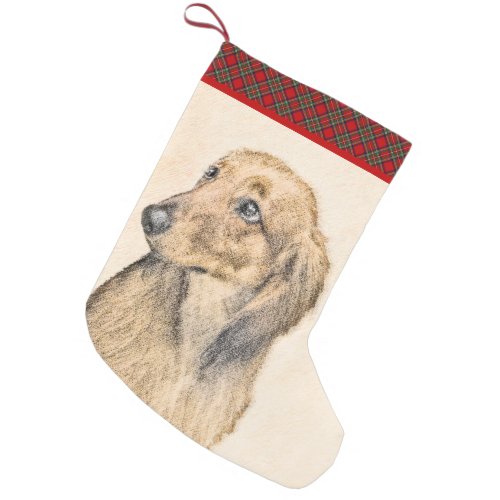 Dachshund Longhaired Painting _ Original Dog Art Small Christmas Stocking