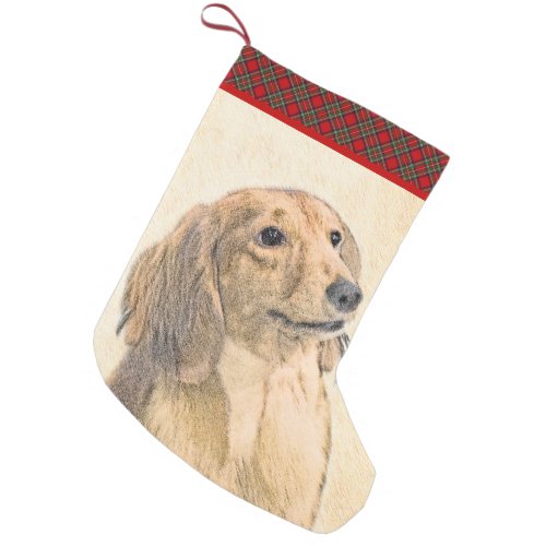 Dachshund Longhaired Painting _ Original Dog Art Small Christmas Stocking