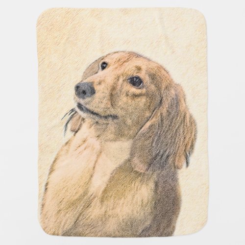 Dachshund Longhaired Painting _ Original Dog Art Swaddle Blanket