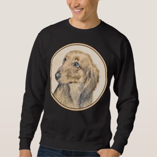 Dachshund Longhaired Painting _ Original Dog Art Sweatshirt
